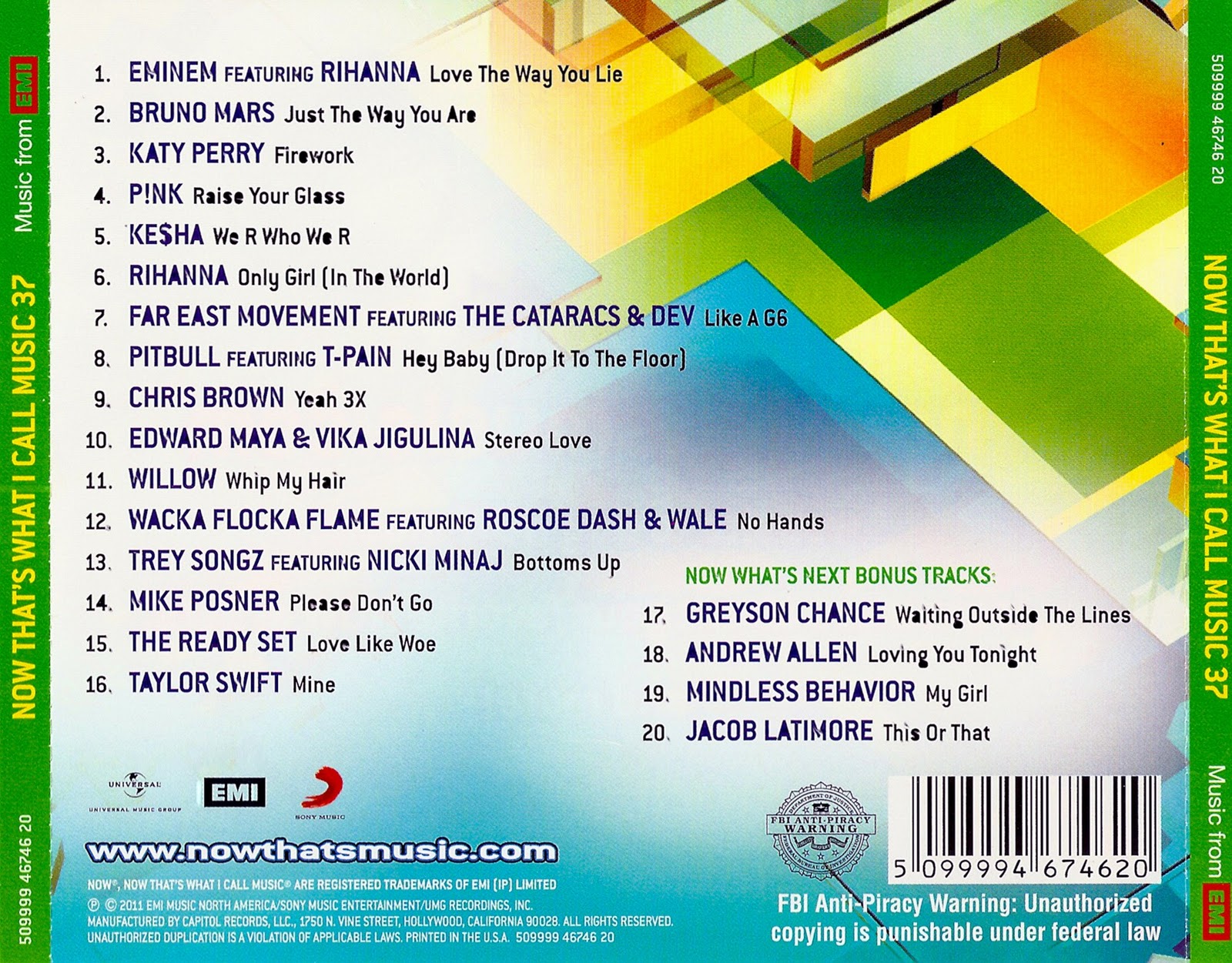 Underground Music Now That's What I Call Music! 37 Various Artists Reviews