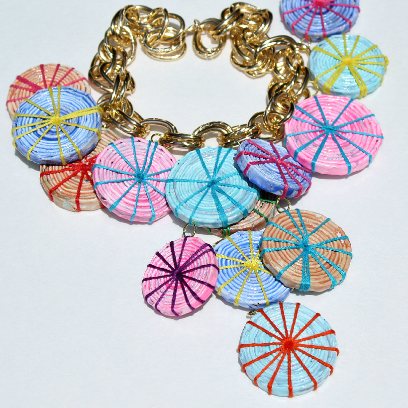 Mark Montano Recycled Paper Necklaces