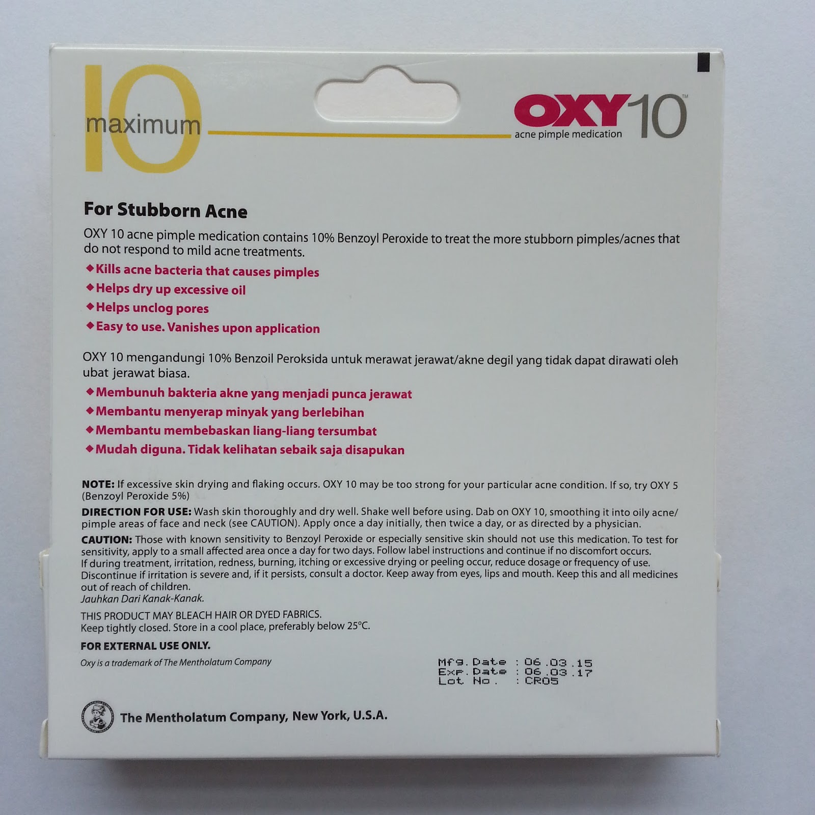 OXY 10 Acne Pimple Medication Cream Review FISHMEATDIE