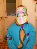 colourful mask done at beaver scouts