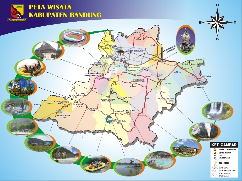 > Peta Lengkap Indonesia Peta Wisata Kabupaten Bandung