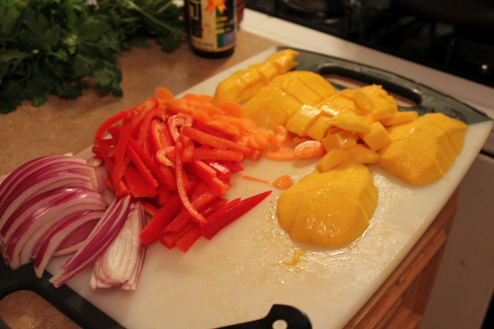 Everything in the Kitchen Sink Mango Beef Stir Fry