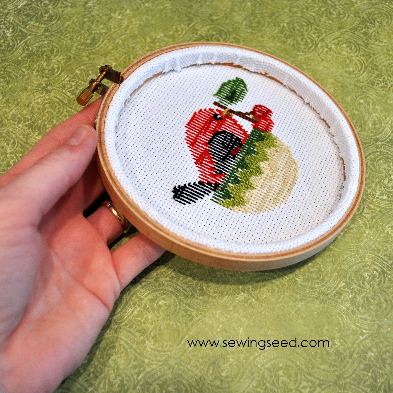 Sewingseed Framing your needlework in a hoop