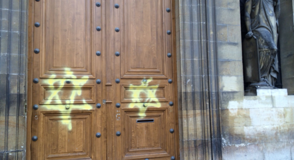 The New Antisemite France High Court Vandalized With Jewish Stars