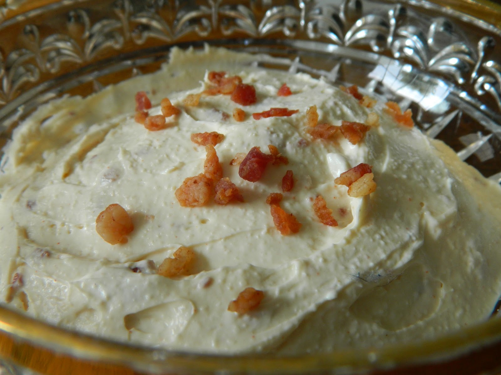 Ginny's Low Carb Kitchen BACON ONION GARLIC CHEESE DIP OR SPREAD