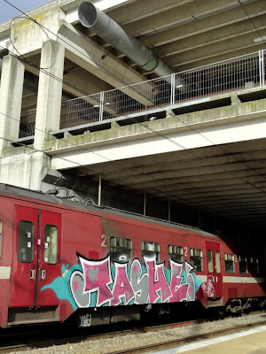 graffiti on train