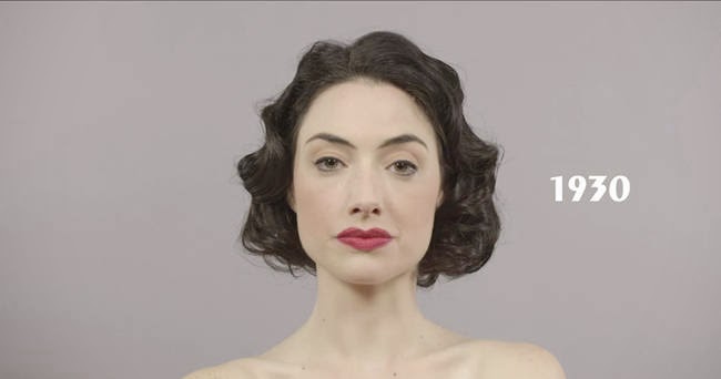 The stoic 1930s. - A Video Breaks Down 100 Years Of Beauty Trends In One Minute The stoic 1930s. - A Video Breaks Down 100 Years Of Beauty Trends In One Minute