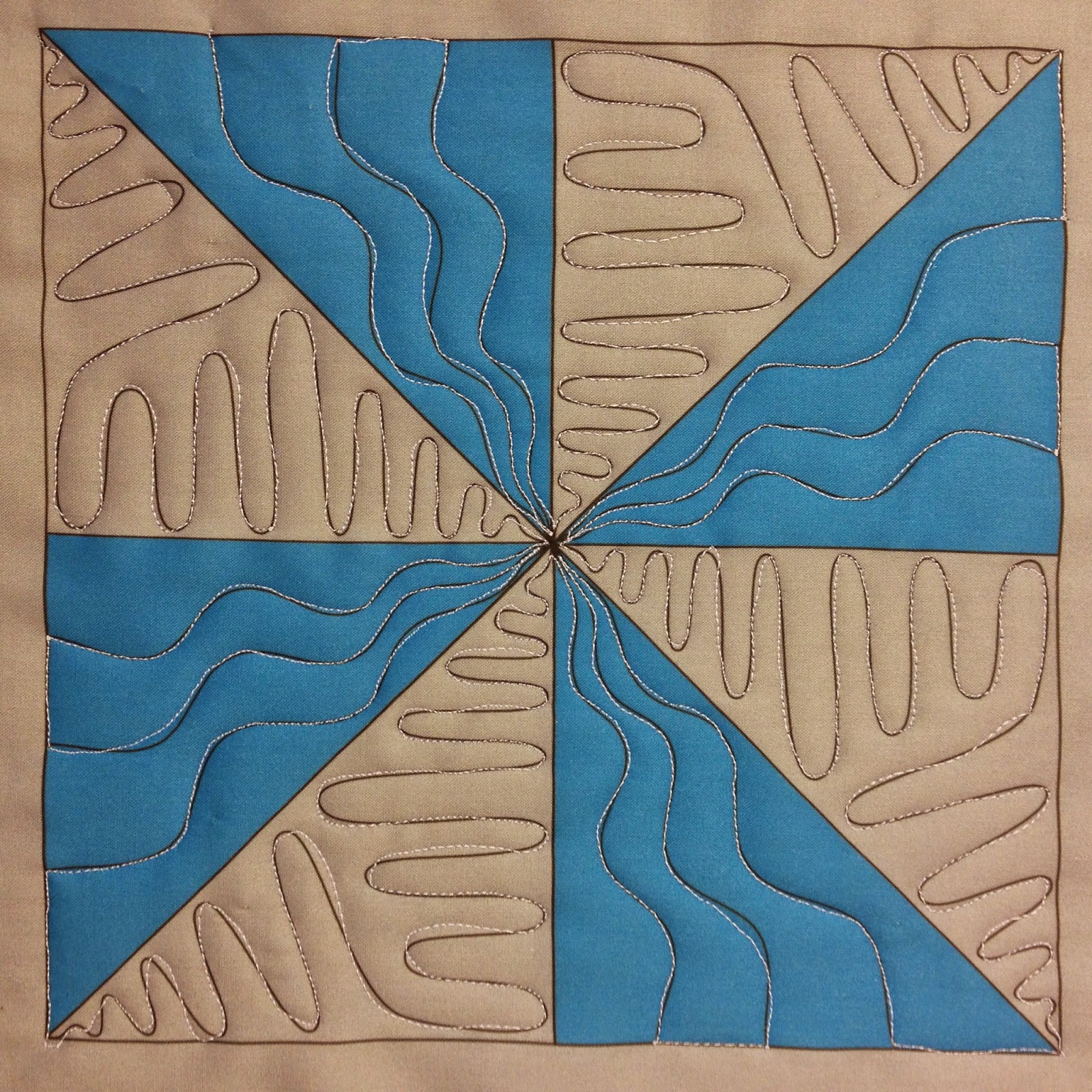 The Free Motion Quilting Project Josh's Wiggly Lines in a Pinwheel Block