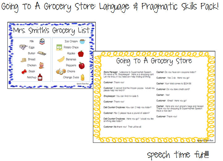Going To A Grocery Store Language & Pragmatic Skills!! Speech Time