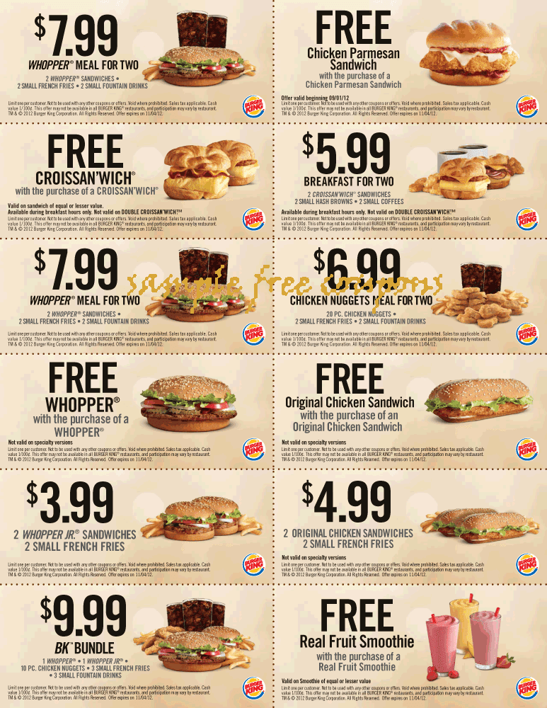 Burger King Coupons July 2014
