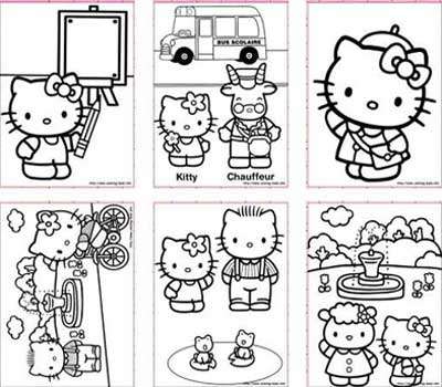 Desenhos e Imagens Hello Kitty para Colorir e Imprimir Grátis para