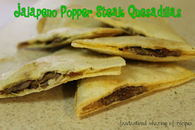 Jalapeno Popper Steak Quesdillas - knock those regular old quesadillas up a notch! #recipe