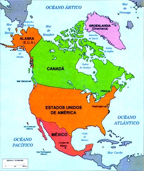 Division politica del continente americano - Imagui