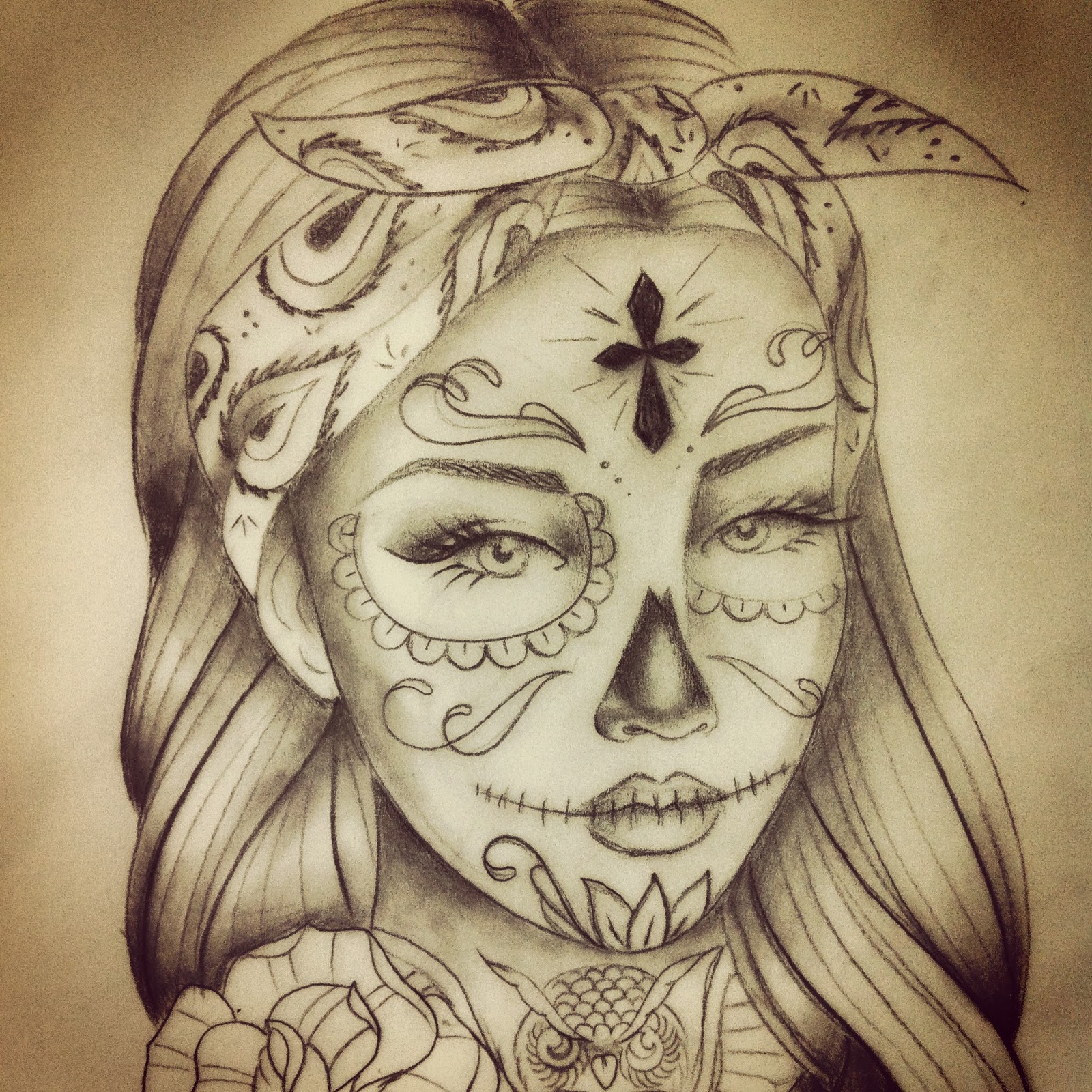 Besaly Tattoo: Santa Muerte Catrina tatuaggio / Santa Muerte Catrina tattoo