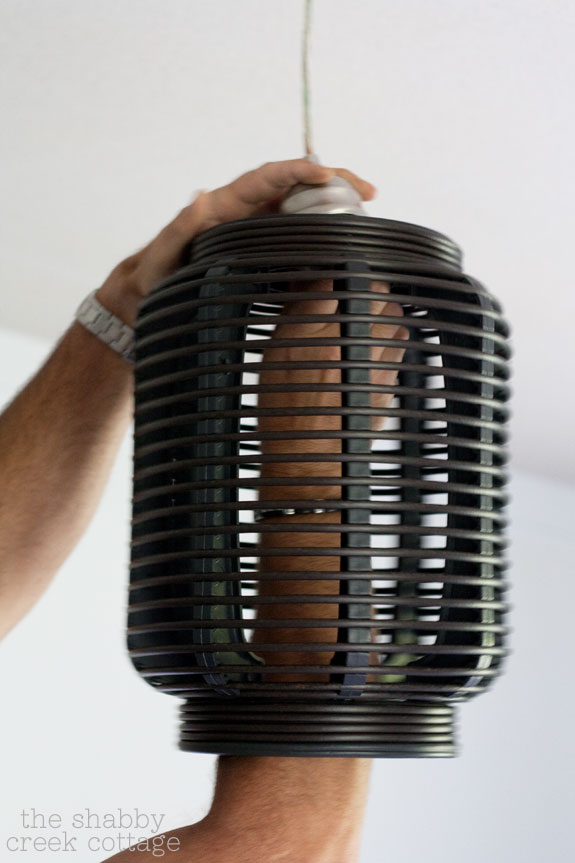 Turn a lantern into a light fixture