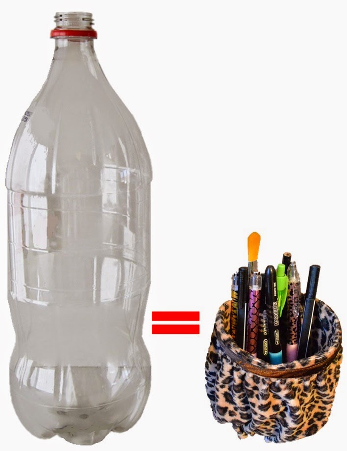 Let It Shine Animal Print Pencil Holder Pop Bottle Recycled