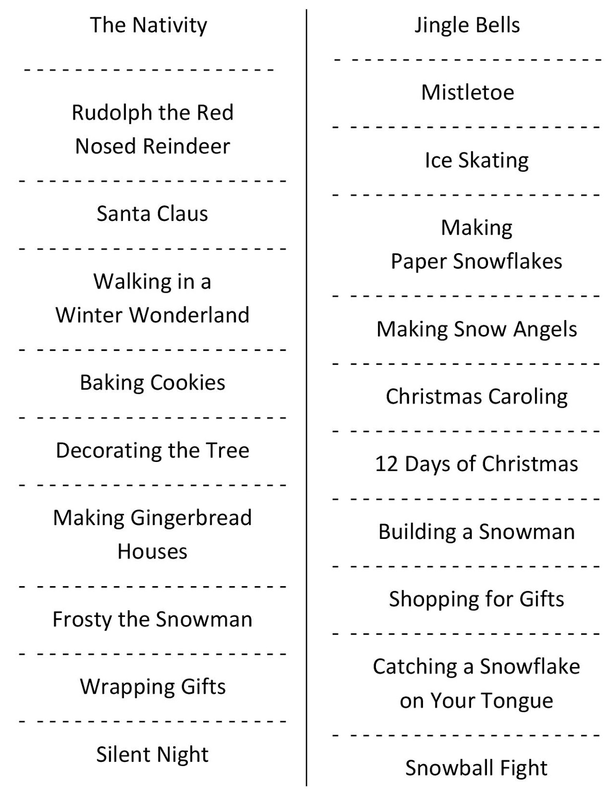 Christmas Charades (free printable party game)1236 x 1600