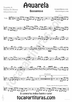 Tubescore Aquarela do Brasil sheet music for Viola by Toquinho 