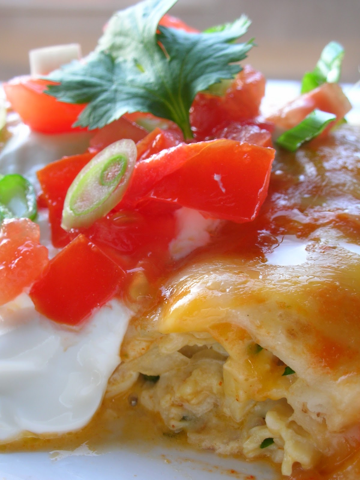 Basil Chicken Enchiladas {with red sauce}