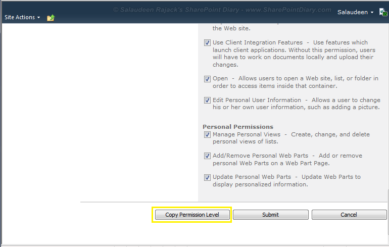 sharepoint 2010 copy permission level sharepoint 2010 copy permission level