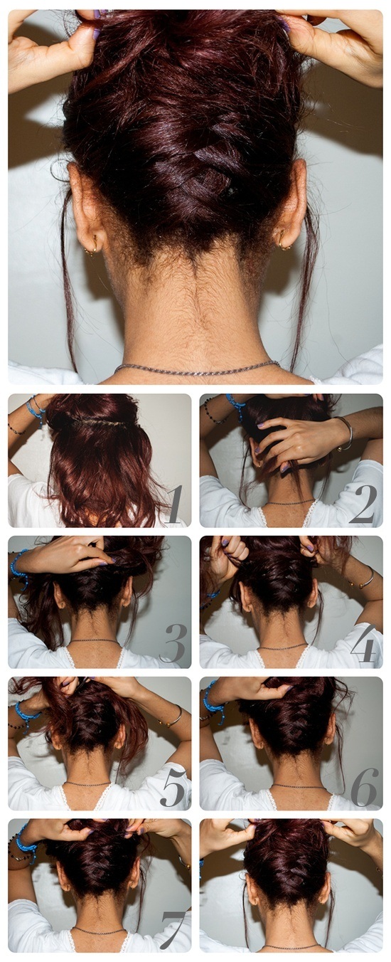 New Short Hair Styles How To Make Upside Down Braided Bun Hairstyle