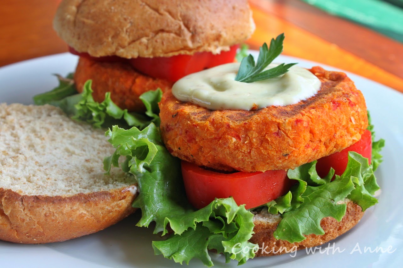 Bean and Roasted Pepper Burgers