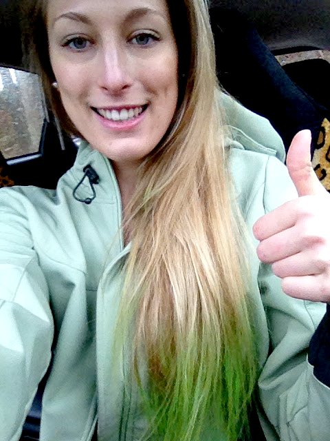 Dyed Tips Blonde Hair Green Dye Temporary