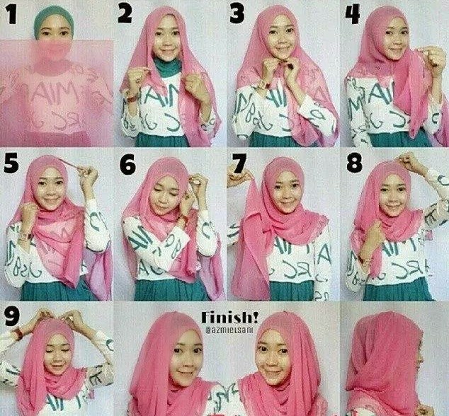 Cara Mudah Memakai Hijab Segi Empat