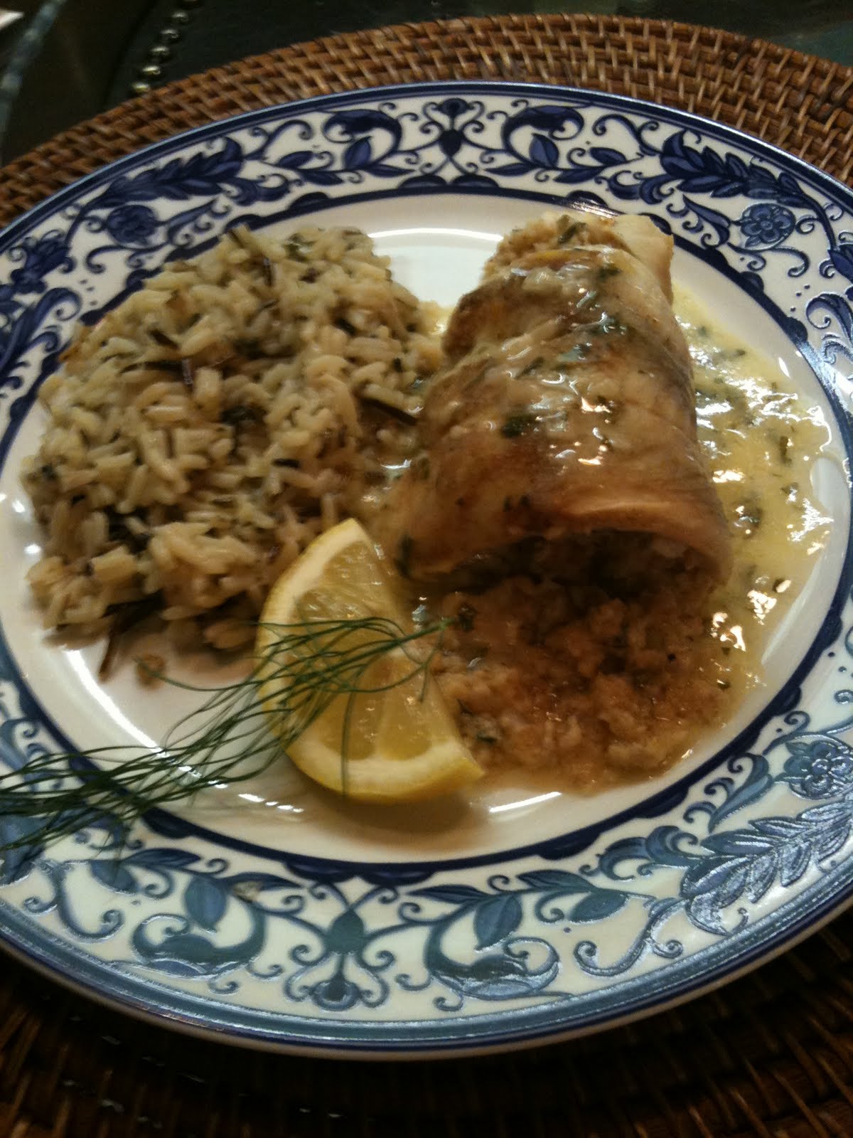 The Swedish Chef Crabstuffed tilapia with beurre blanc sauce