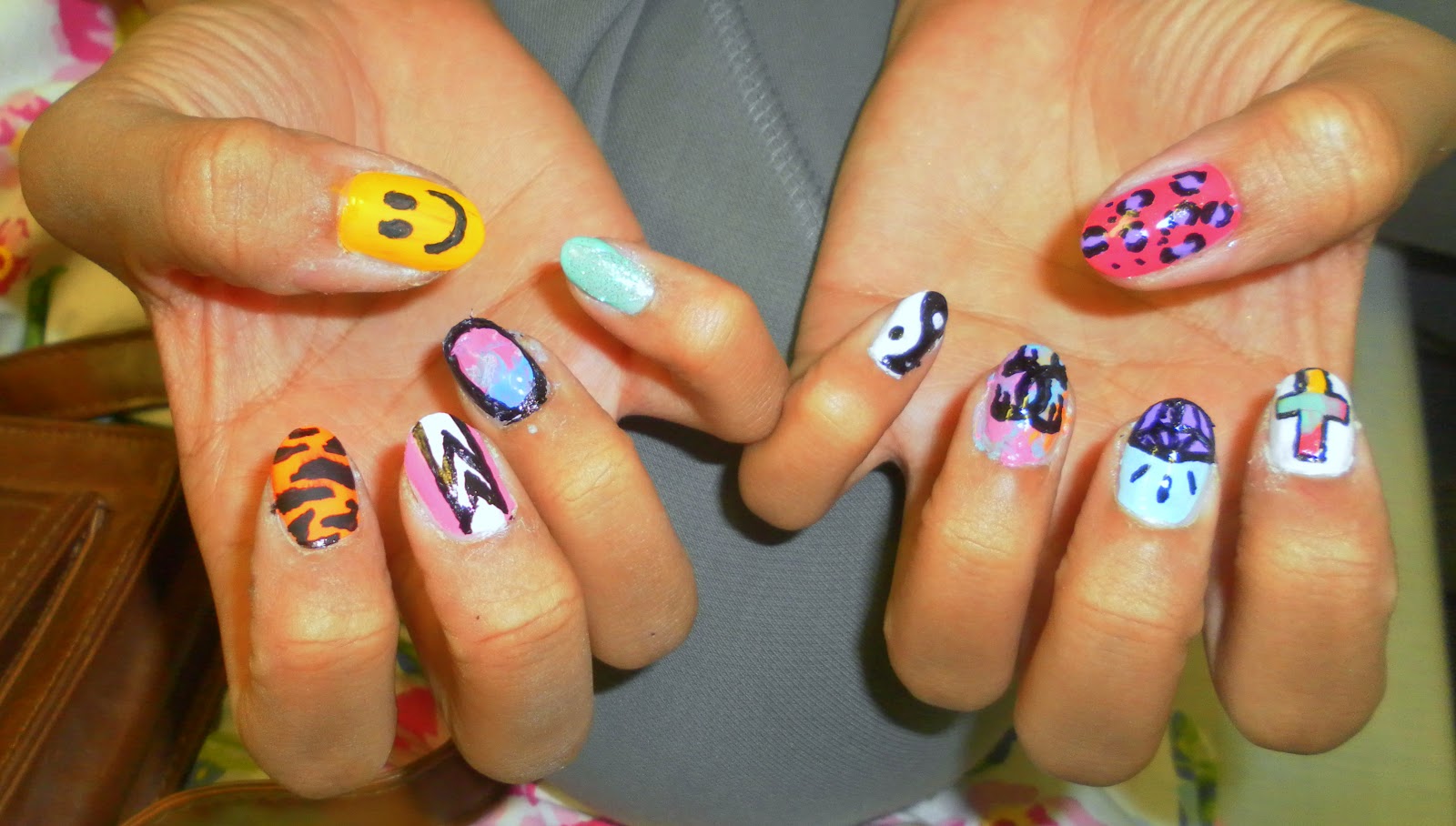 Even though I'm skint: Fresh Prince 90's print and Wah inspired Nails