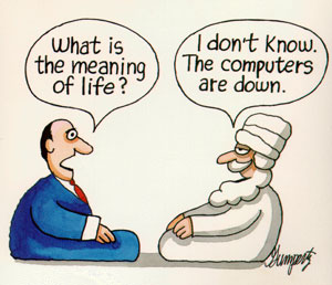 meaning of life, computers are down, comic
