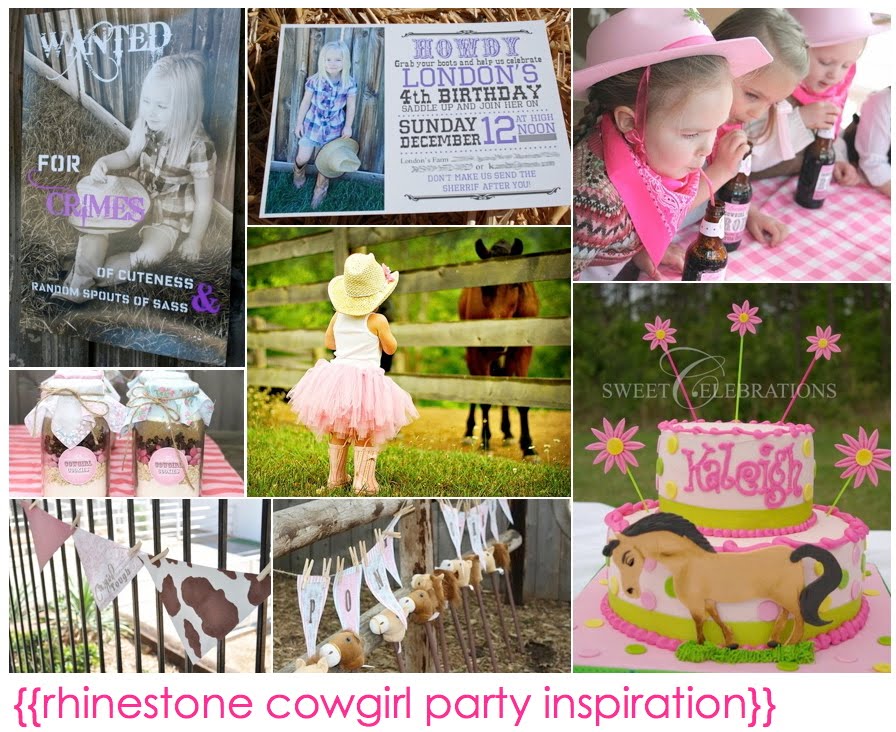 the rhinestone cowgirl birthday party inspiration board.