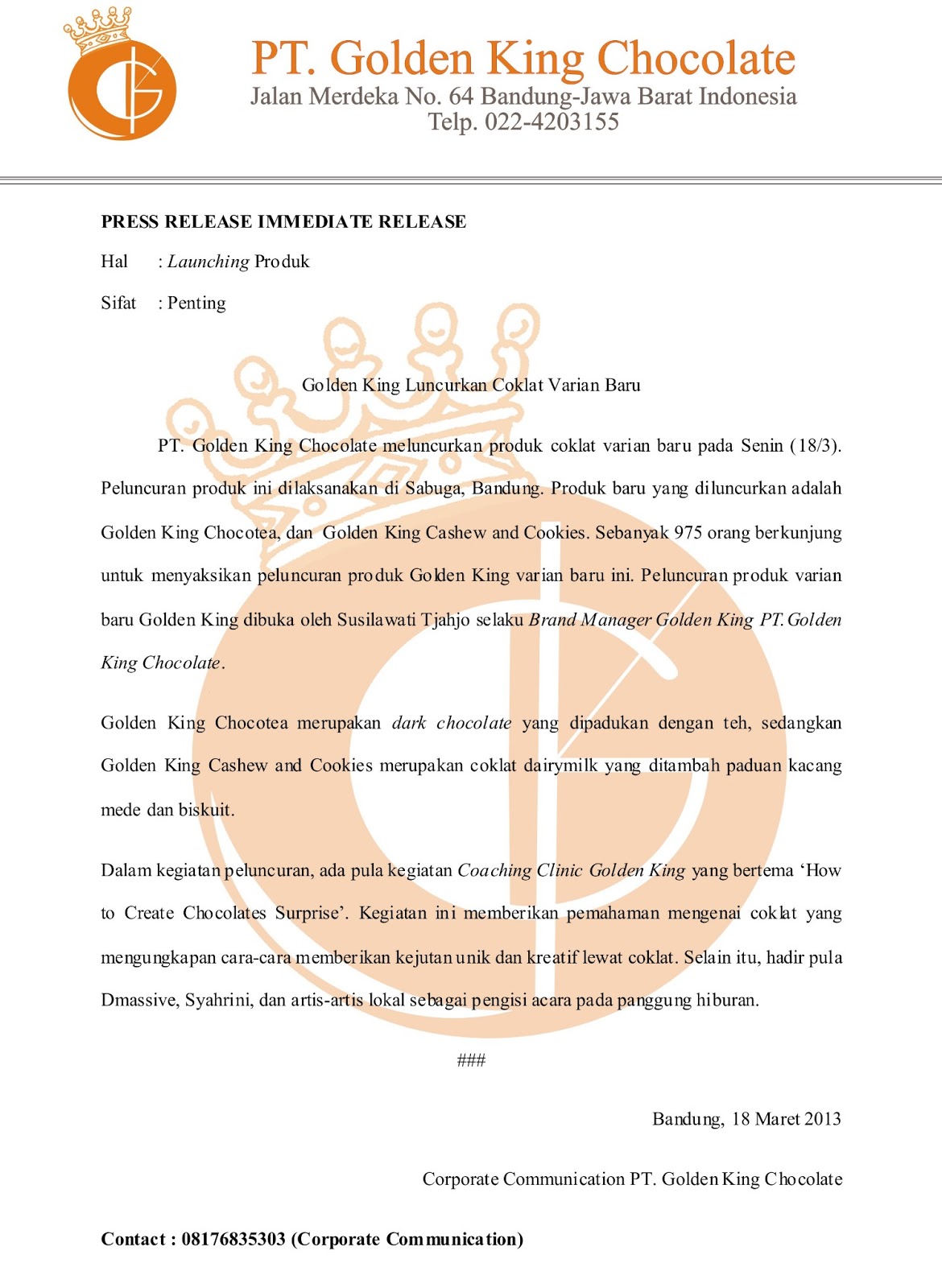 All about Communication Contoh Press Release All about Communication Contoh Press Release