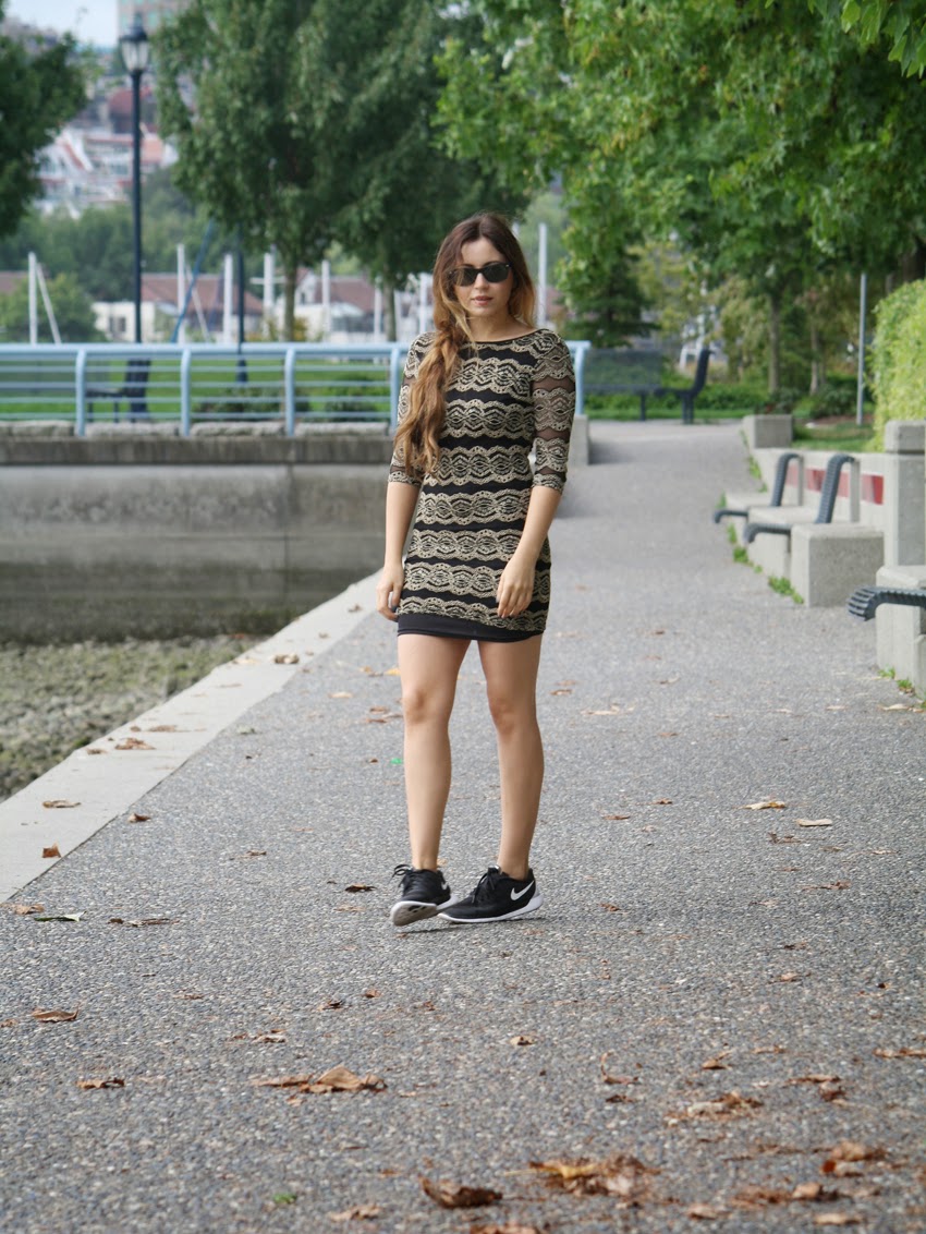 Lace Cocktail Dress with Sneakers Sound of Sweet Lullabies