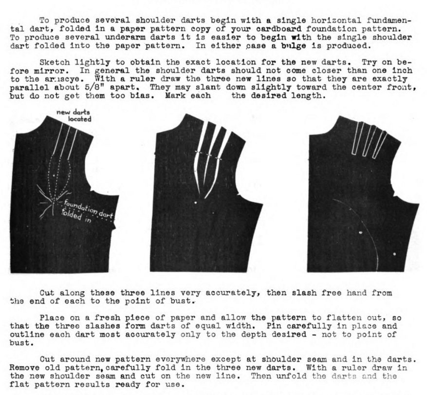 Math4Knitters Changing a Bust Dart Into Shoulder Dart Tucks