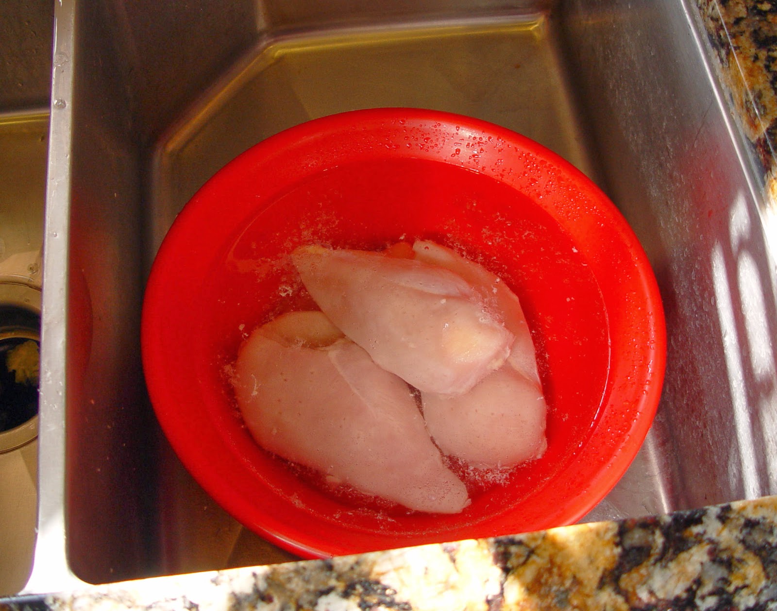 I left chicken breast on the counter for about 20-…. Related Questions. How can  you safely and quickly defrost chicken?? Is it ok to thaw.
