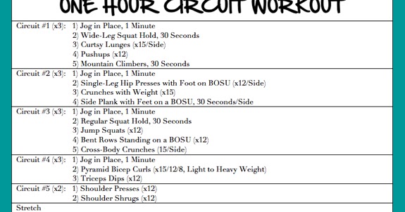 A Daily Dose of Fit: One Hour Circuit Workout, Weekend Recap