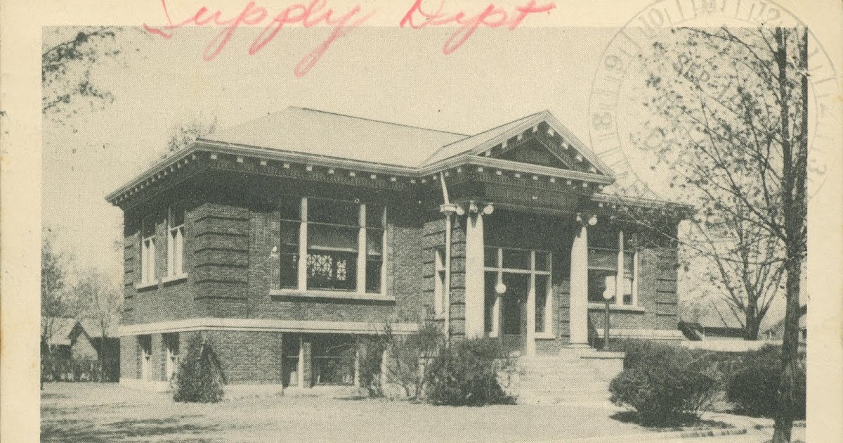 Library Postcards 1951 Library, Bronson, Michigan