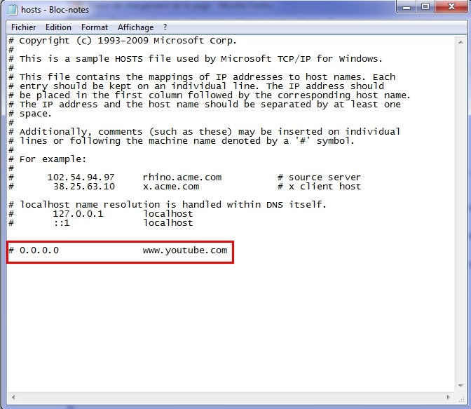 Windows 7 Bloquer Un Site Avec Le Fichier Hosts Sous Windows 7