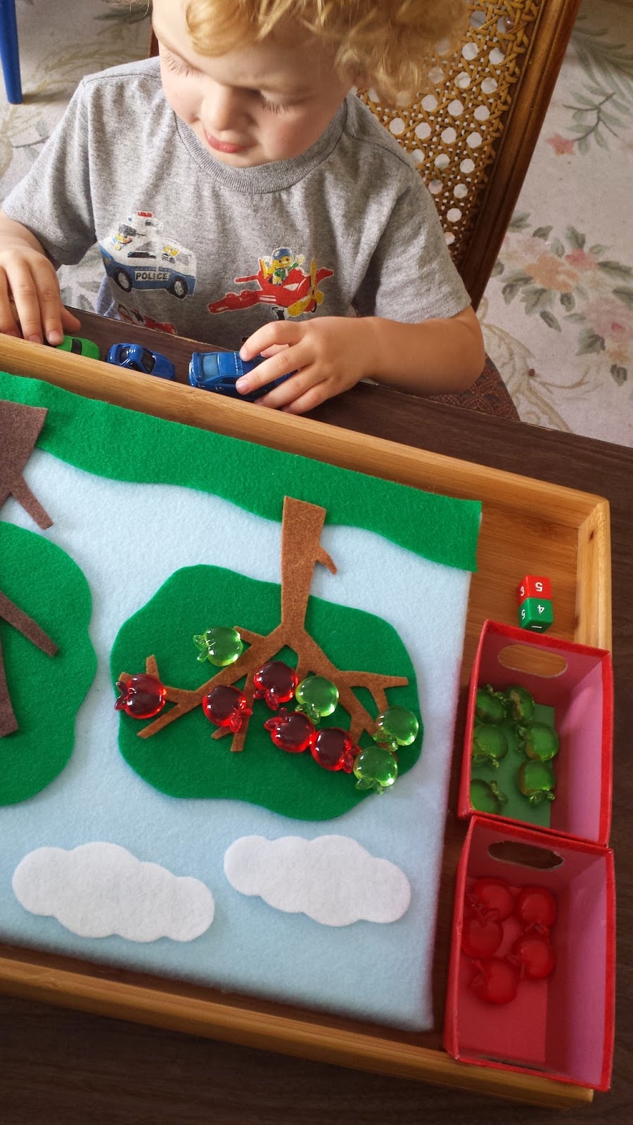 Munchkin and Bean Apple Picking Math Felt Board