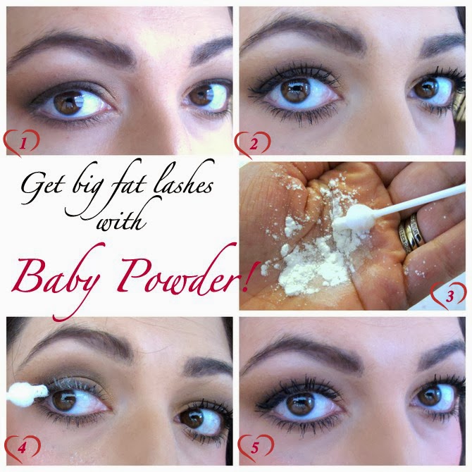 Get FAT lashes with... baby powder! Makeup and Macaroons