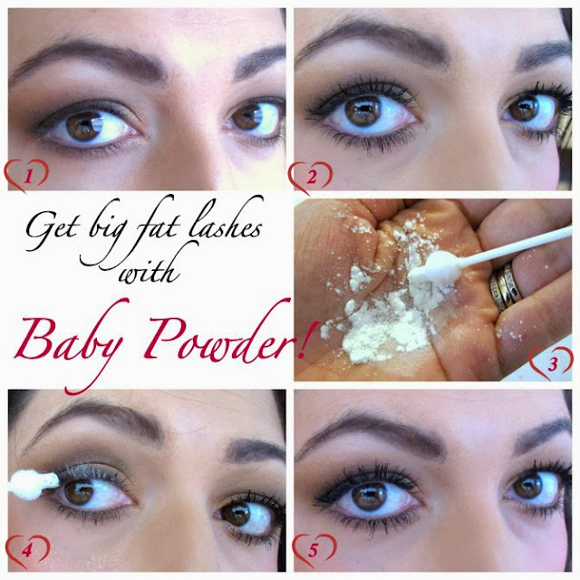 Get FAT lashes with... baby powder! Makeup and Macaroons