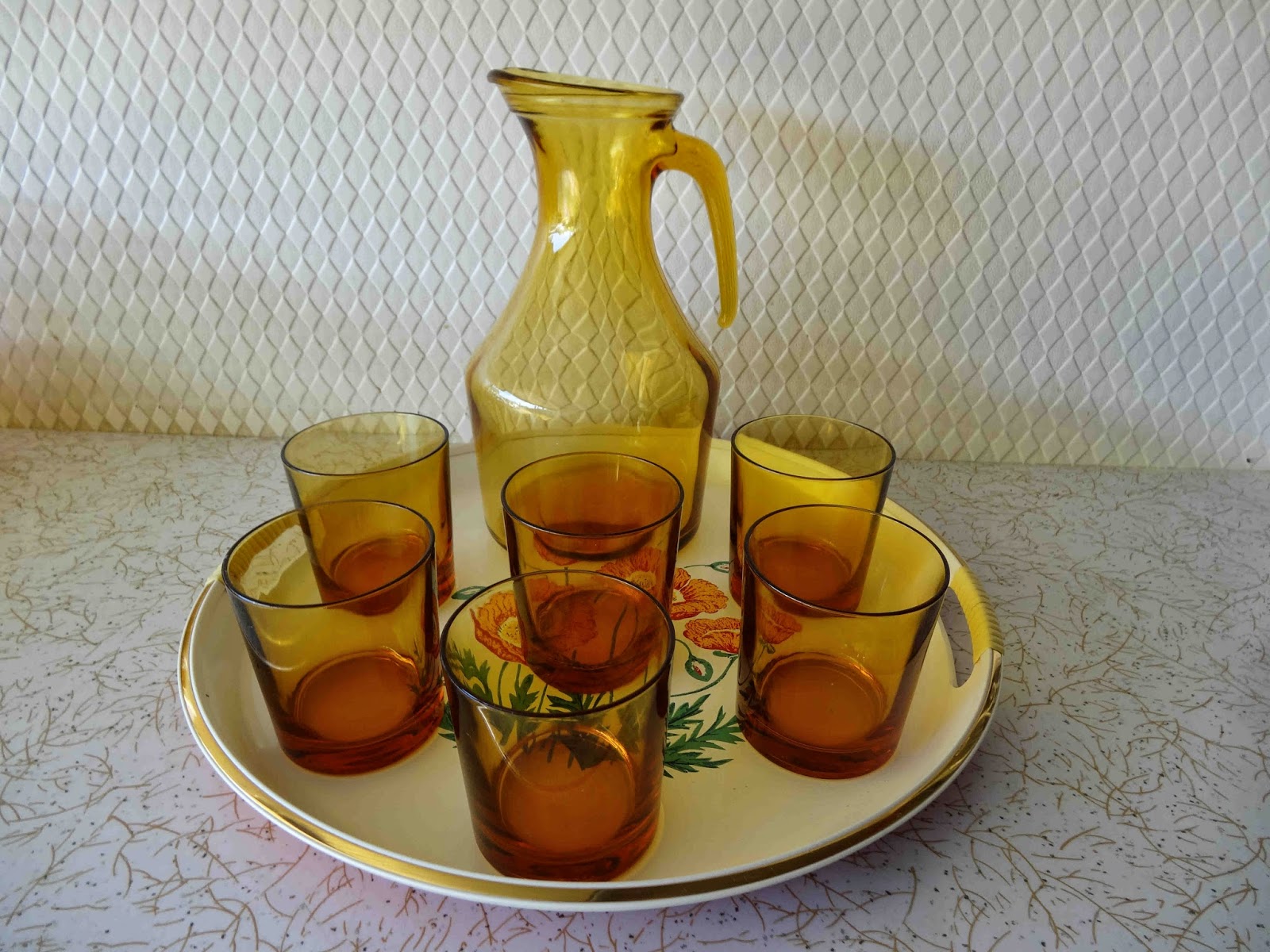 Vintage Duralex Vereco Amber Glass Cup  Replacement Stackable