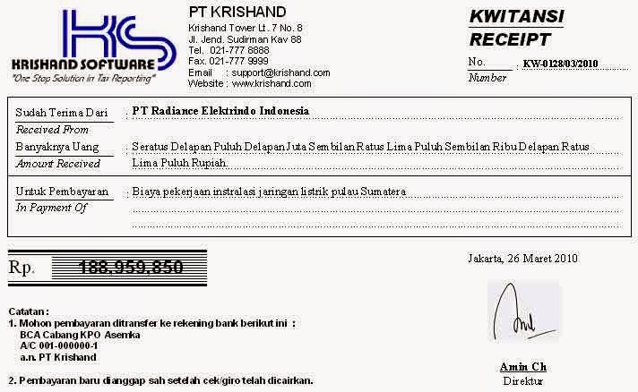 Contoh Kwitansi Pembayaran Cicilan Tanah