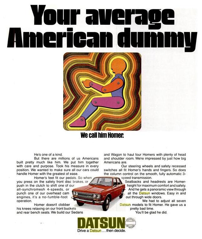 Traveling To The Past Your average American dummy 1970 Datsun