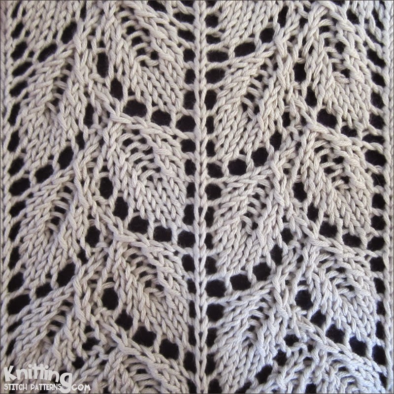 Drooping Elm Leaf Knitting Stitch Patterns