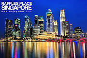 Raffles Palace, Fullerton Hotel, Que, Maybank, Merlion Park, Singapore, . (raffles place singapore)