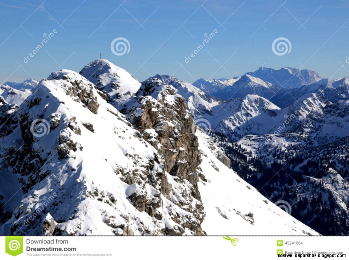 Winter In Mountains With Snow And Mountain Tops Stock Photo Winter In Mountains With Snow And Mountain Tops Stock Photo