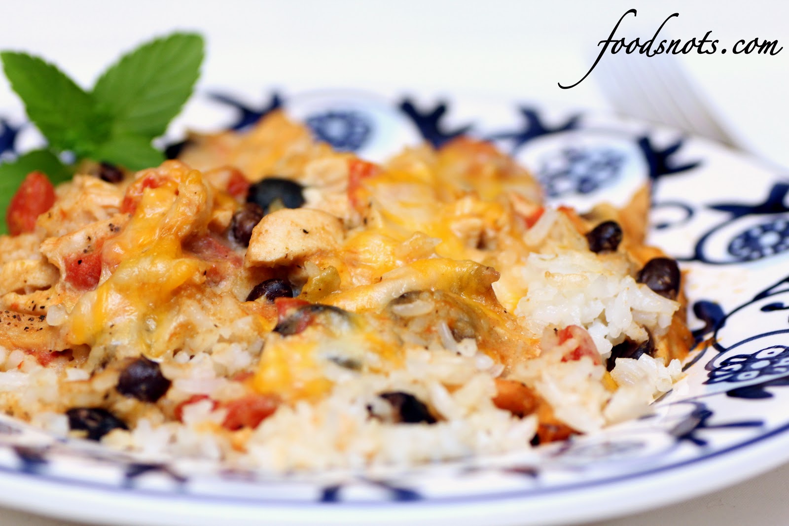 Recipe Snobs Chicken and Black Bean Green Enchilada Rice Bake