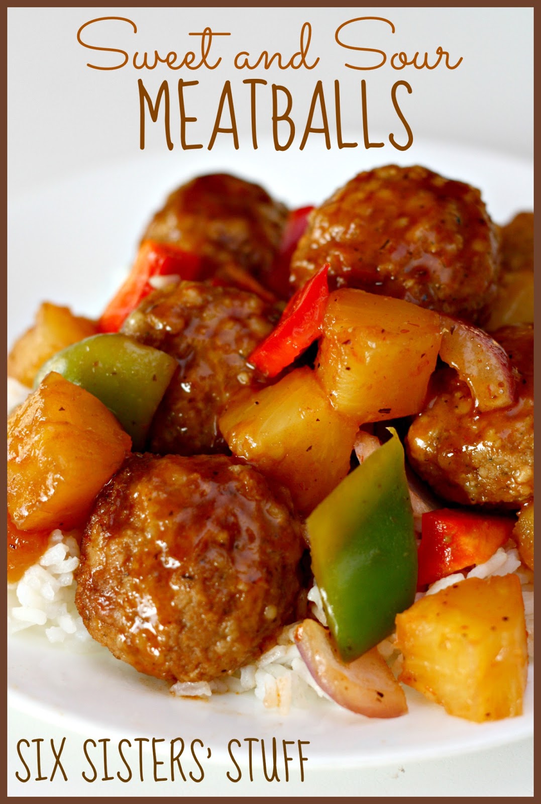 Slow Cooker Sweet and Sour Meatballs | Six Sisters' Stuff